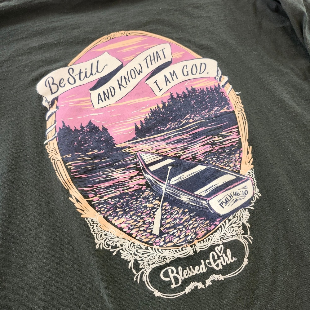 Blessed Girl Psalm 46:10 Be Still And Know Long Sleeve Tee T Shirt 2XL Women's